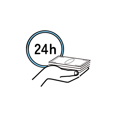 最短24時間以内で 現金化！